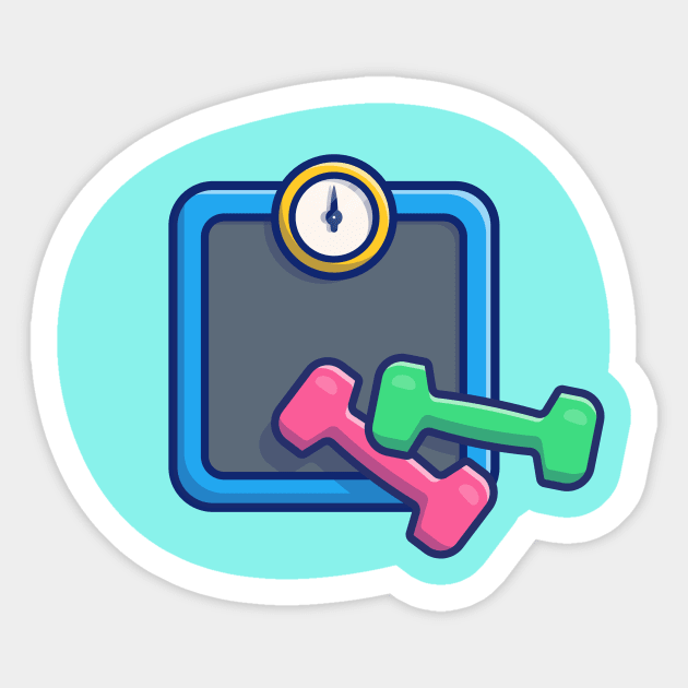 Dumbells With Weight Scales Cartoon Sticker by Catalyst Labs